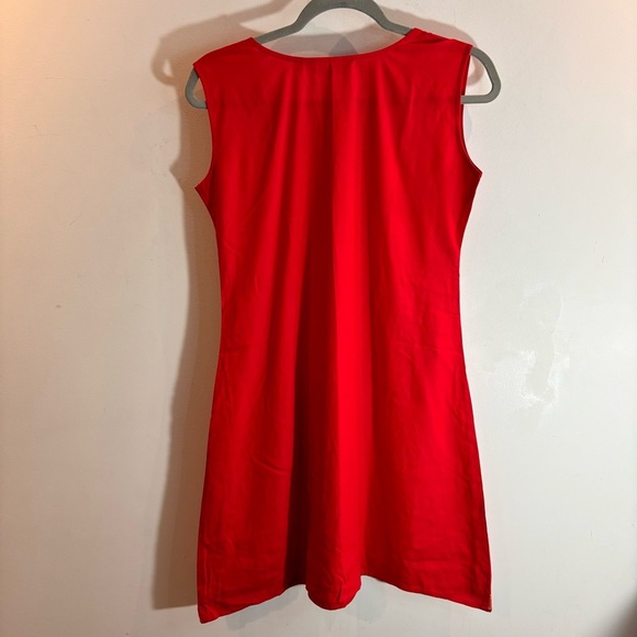 PRETTY WOMAN Sz S Unlined Flowy Enbroidered Sleeves Crew Neck Mini Dress - Picture 7 of 7